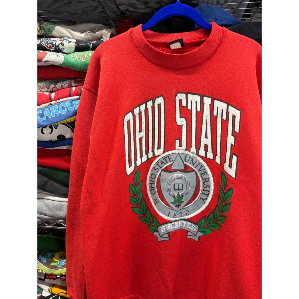 Vintage Ohio State University Buckeyes Sweatshirt XL Red Made in USA OSU 6907